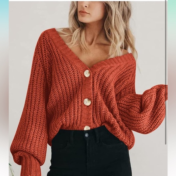 Chunky Knit Open Front Sweater Long Sleeve Button Loose Short Cardigan
8098 - Picture 6 of 8